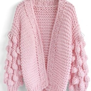 Chicwish Pink Chunky Knit Cardigan